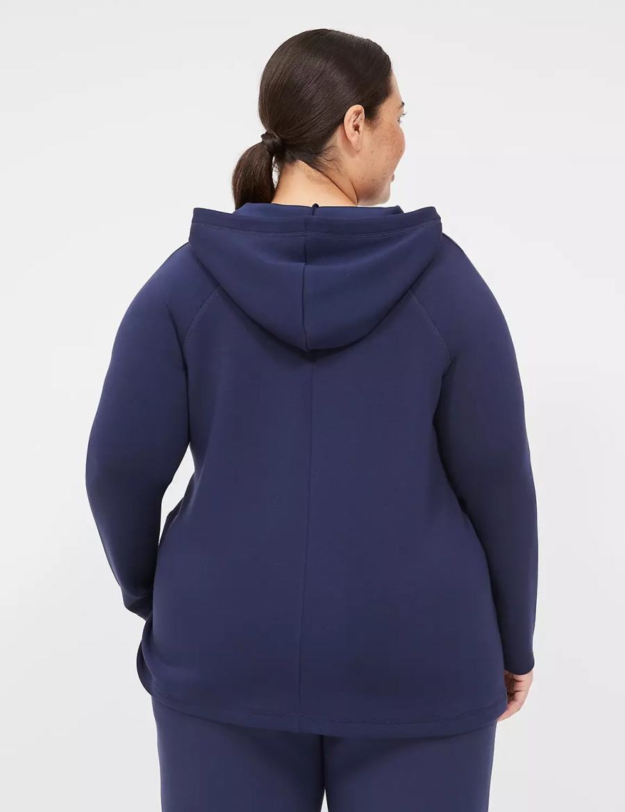 Lane Bryant LIVI Hooded Journey Pullover Women Pullover Navy | CDK3259EY