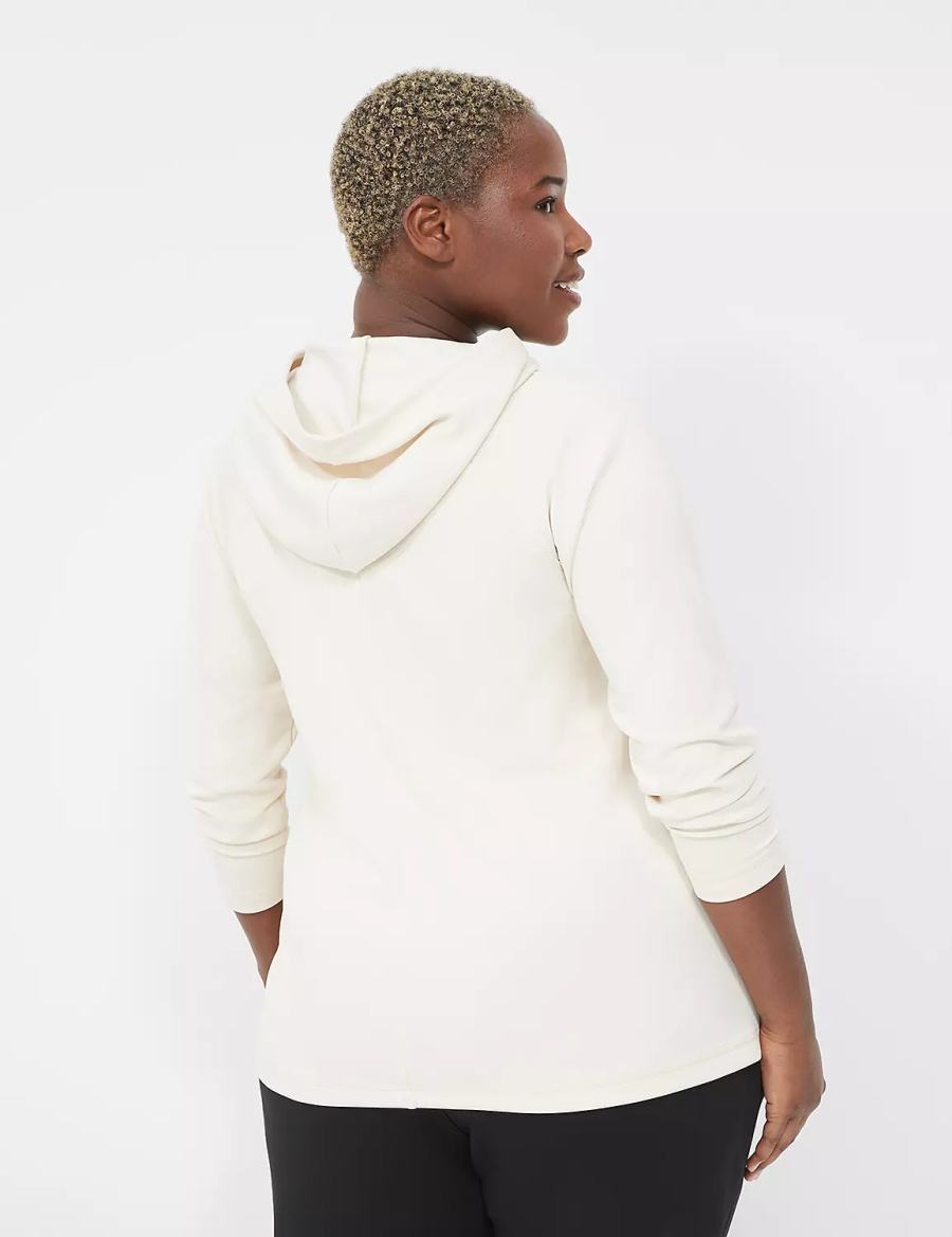 Lane Bryant LIVI Hooded Journey Pullover Women Pullover White | CYQ2113VU