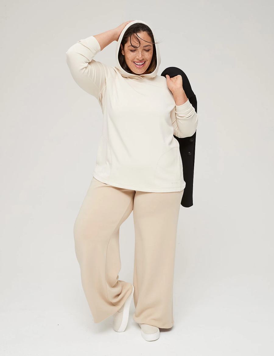 Lane Bryant LIVI Hooded Journey Pullover Women Pullover White | CYQ2113VU