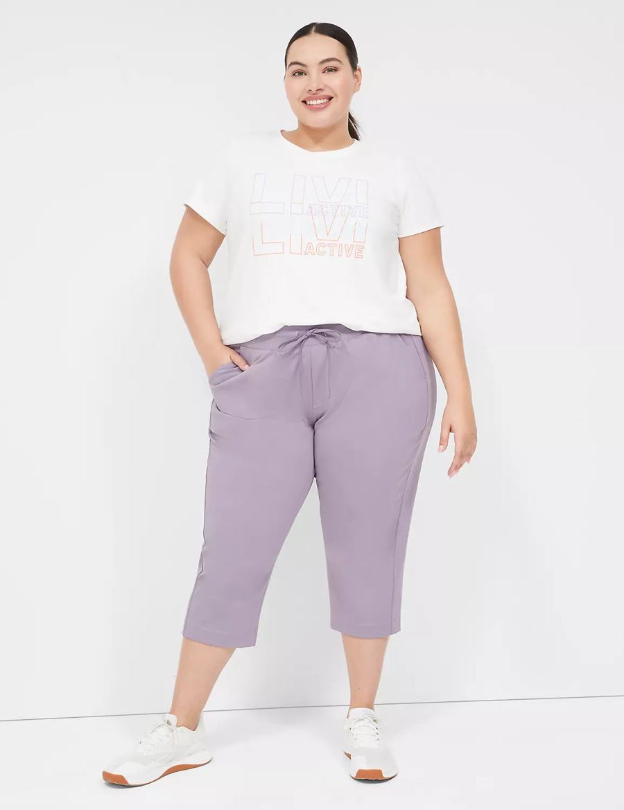 Lane Bryant LIVI Knit Capri Women Pants Purple Olive | SAP6056PH