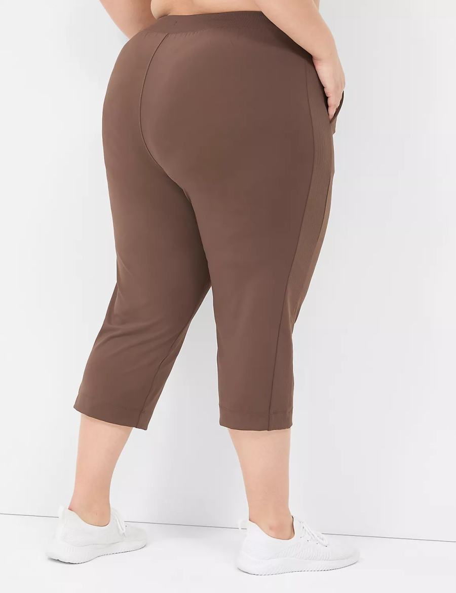 Lane Bryant LIVI Knit Capri Women Pants Dark Brown | DOV6071JX