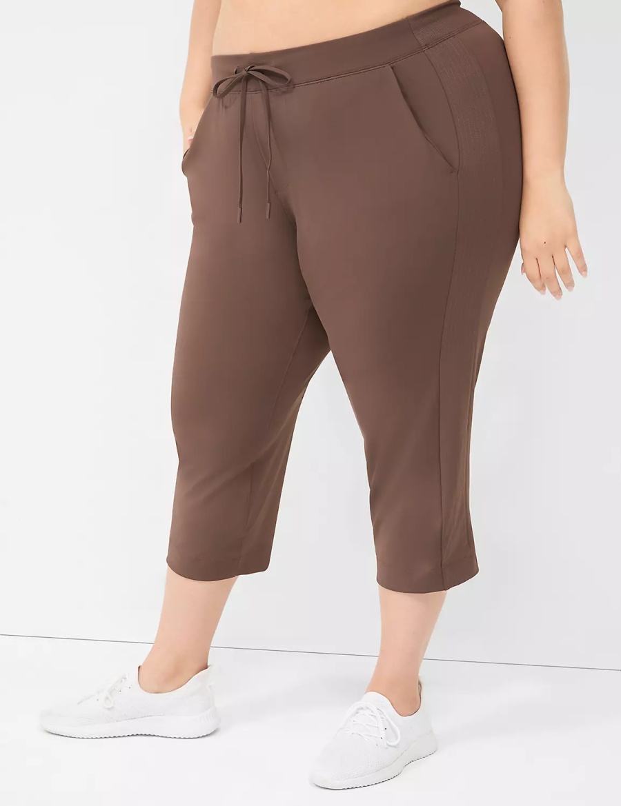 Lane Bryant LIVI Knit Capri Women Pants Dark Brown | DOV6071JX