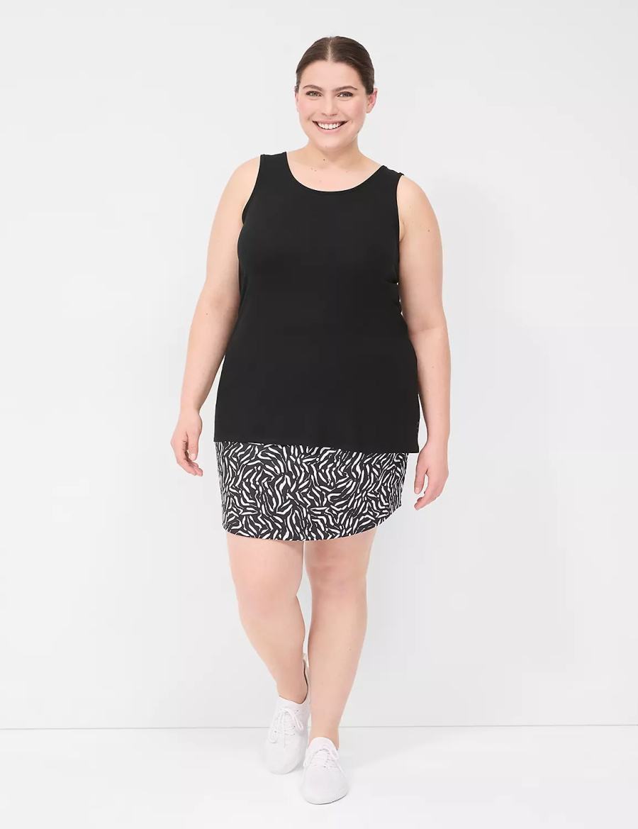 Lane Bryant LIVI Knit Women Shorts Black | CFO6077GO