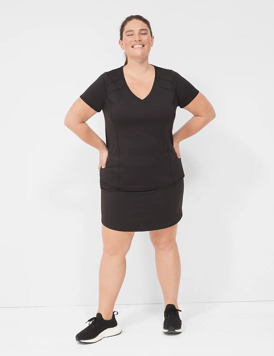 Lane Bryant LIVI Knit Women Shorts Black | YYV7392VC