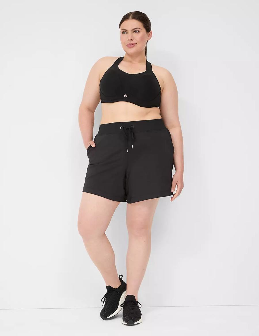 Lane Bryant LIVI Knit Women Shorts Black | WMI3173CE