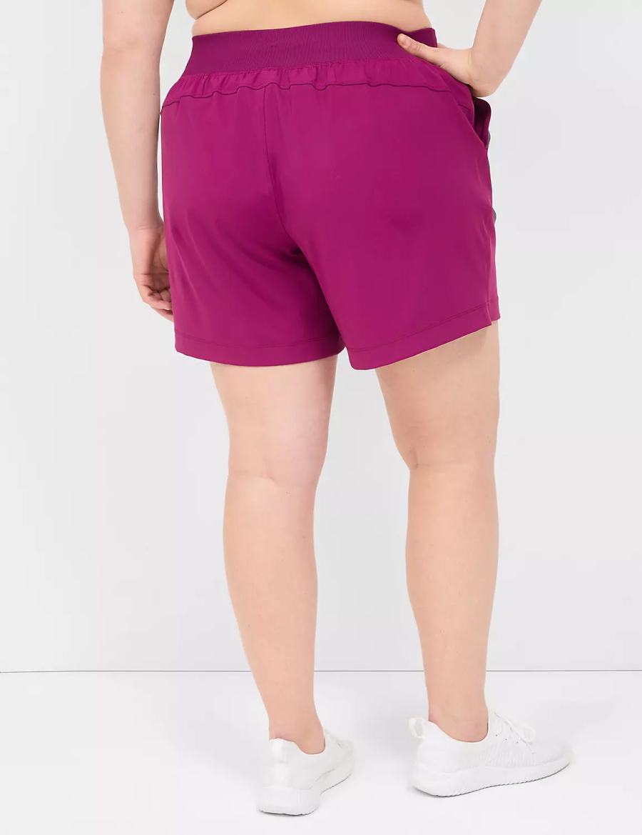 Lane Bryant LIVI Knit Women Shorts Dark Purple | IWB7827WN