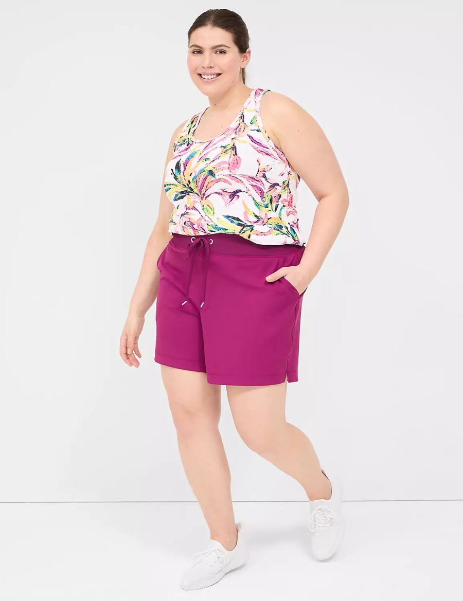 Lane Bryant LIVI Knit Women Shorts Dark Purple | IWB7827WN