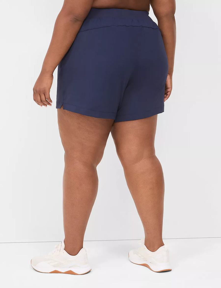 Lane Bryant LIVI Knit Women Shorts Navy | EME953LX