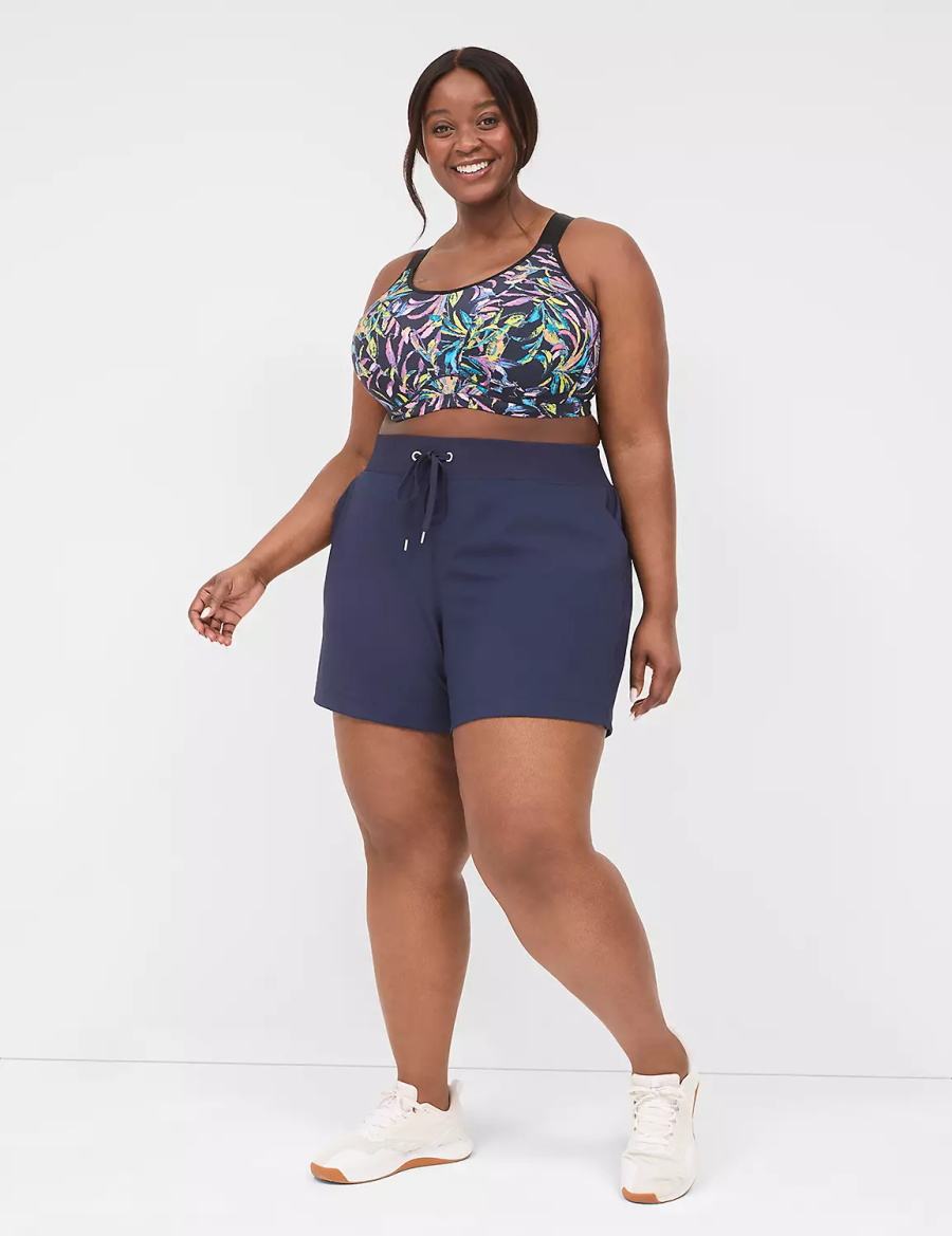 Lane Bryant LIVI Knit Women Shorts Navy | EME953LX