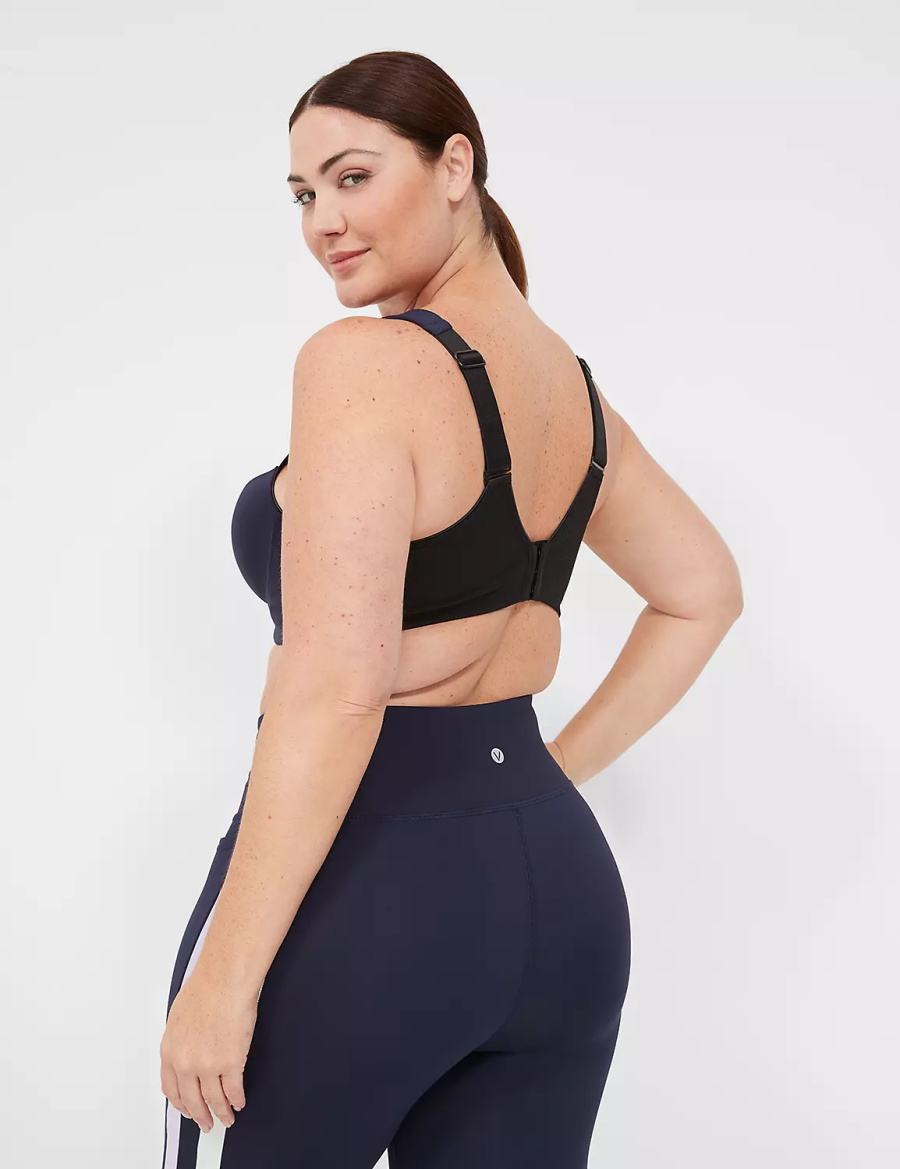 Lane Bryant LIVI Max Support Wicking Underwire Women Sports Bra Navy | MYX4140YQ