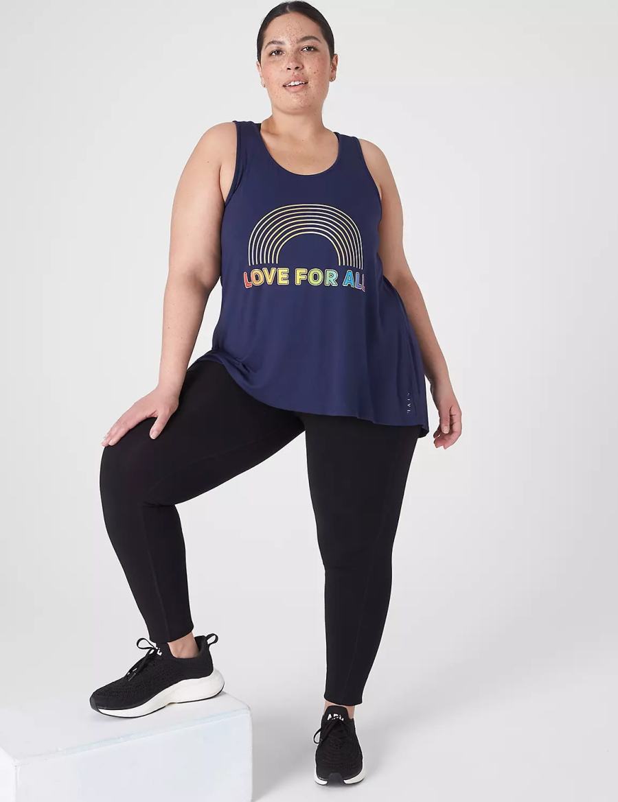 Lane Bryant LIVI Pride Cut-Out Back Women Tank Top Blue | QAW2193YB