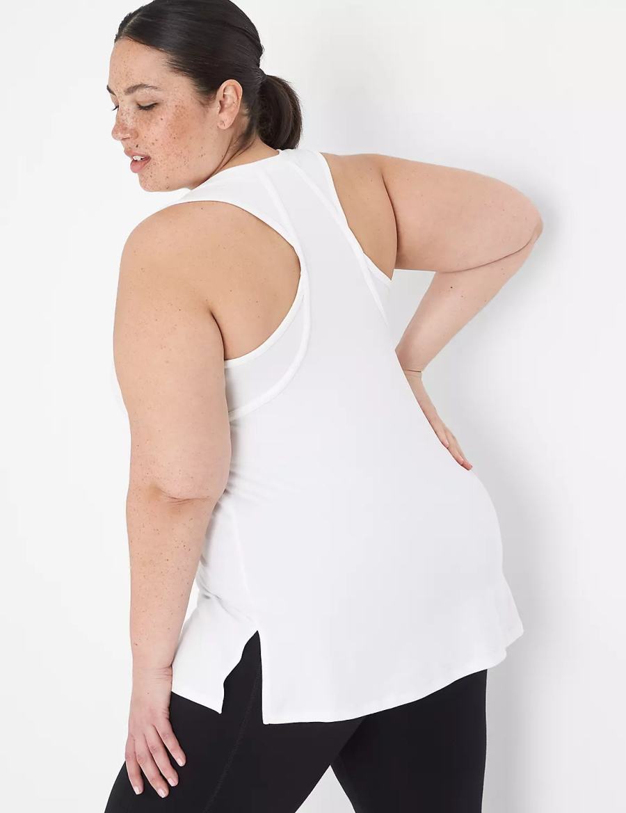 Lane Bryant LIVI Pride Racerback Women Tank Top White | VZP7152DJ