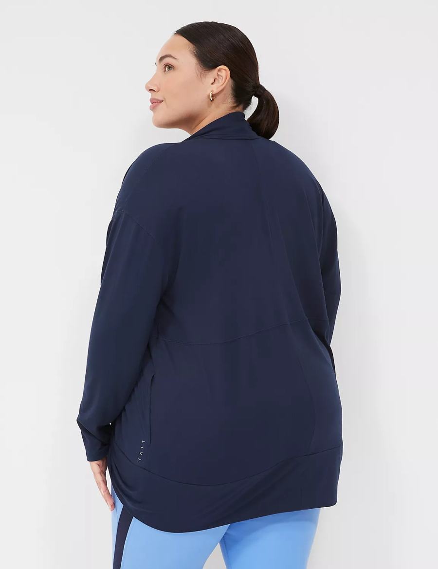 Lane Bryant LIVI Recycled LIVI Soft Cocoon Overpiece Women Robe Navy | MGG3199AG