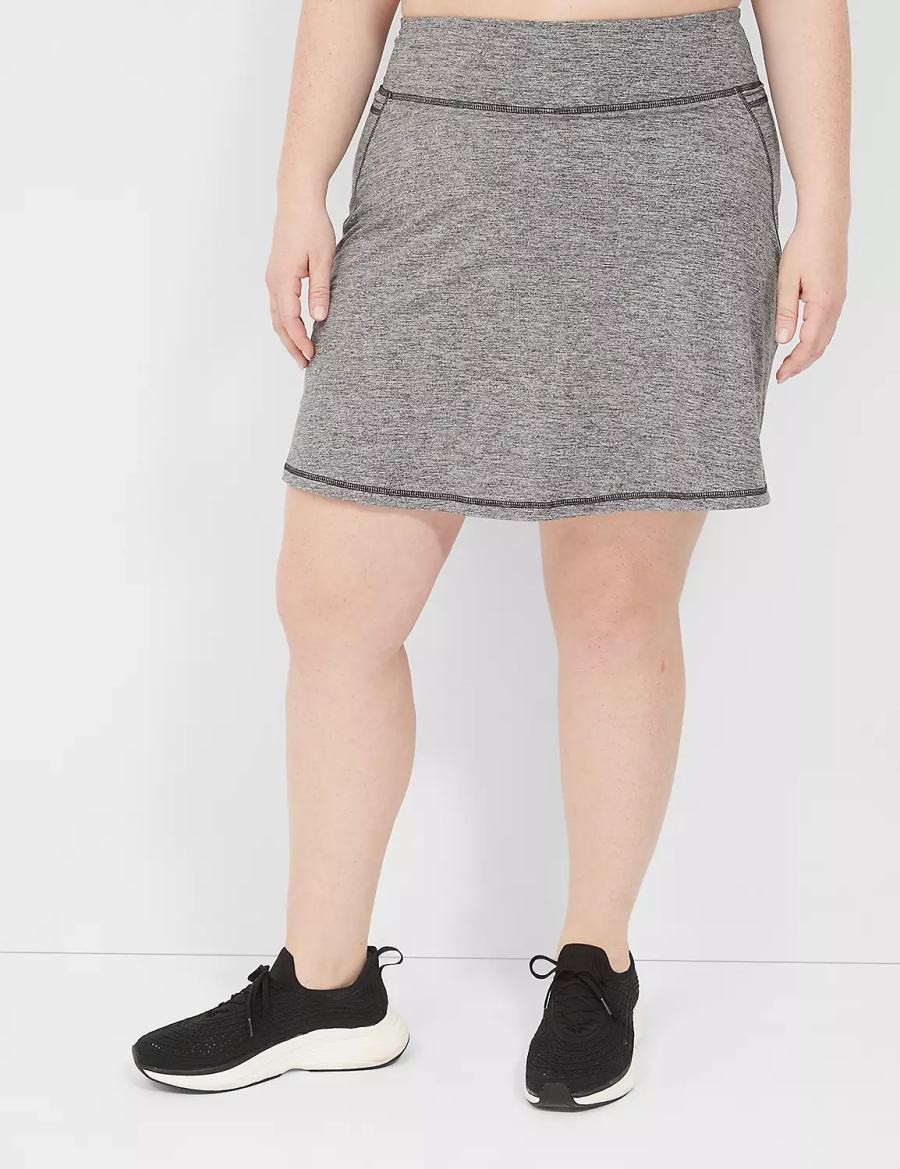 Lane Bryant LIVI Recycled LIVI Soft Marl Women Shorts Black White | ITZ84100VW