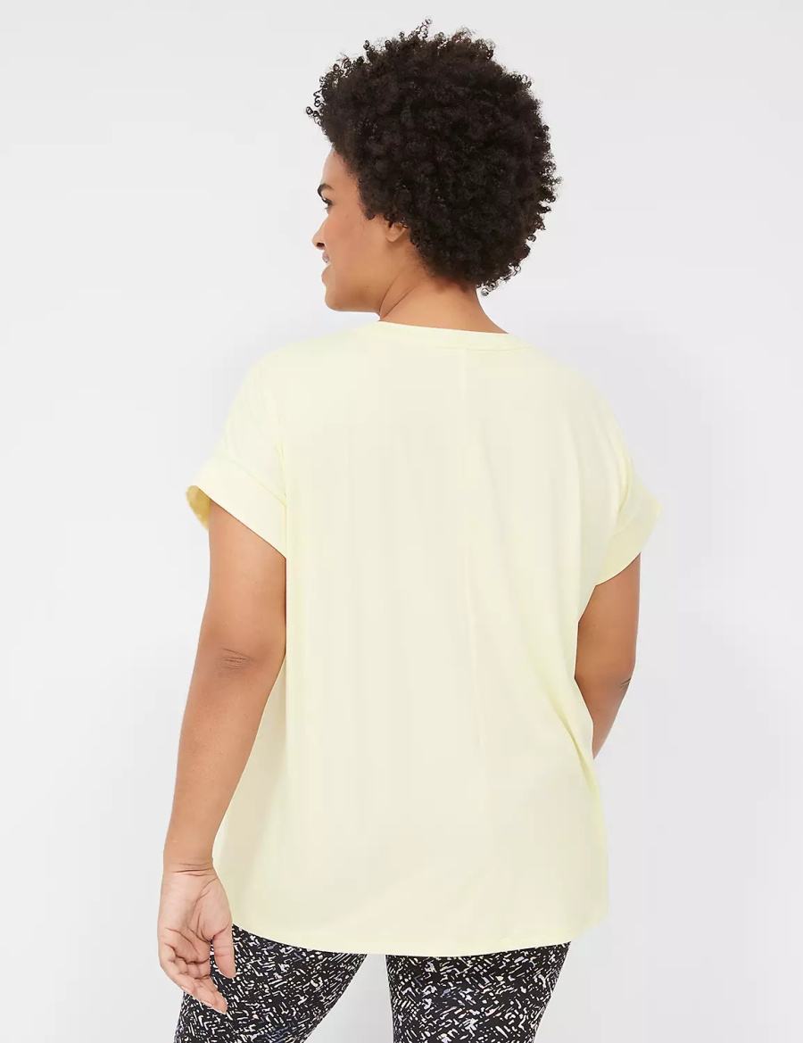 Lane Bryant LIVI Soft Crew-Neck Recycled Tee Women T Shirts Yellow | XRH4847DG