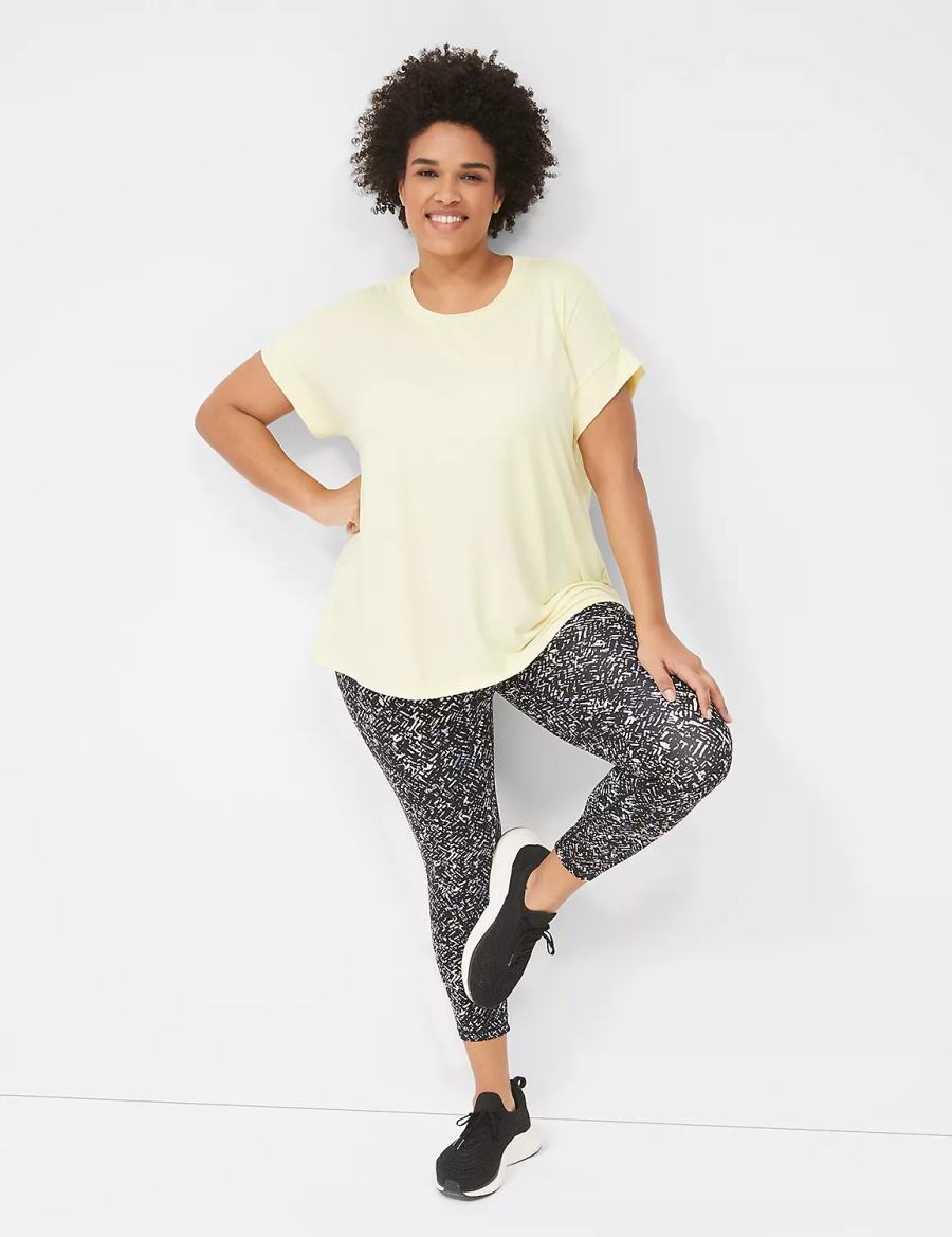 Lane Bryant LIVI Soft Crew-Neck Recycled Tee Women T Shirts Yellow | XRH4847DG