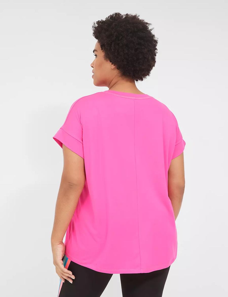 Lane Bryant LIVI Soft Crew-Neck Recycled Tee Women T Shirts Light Pink | ONL2880LG