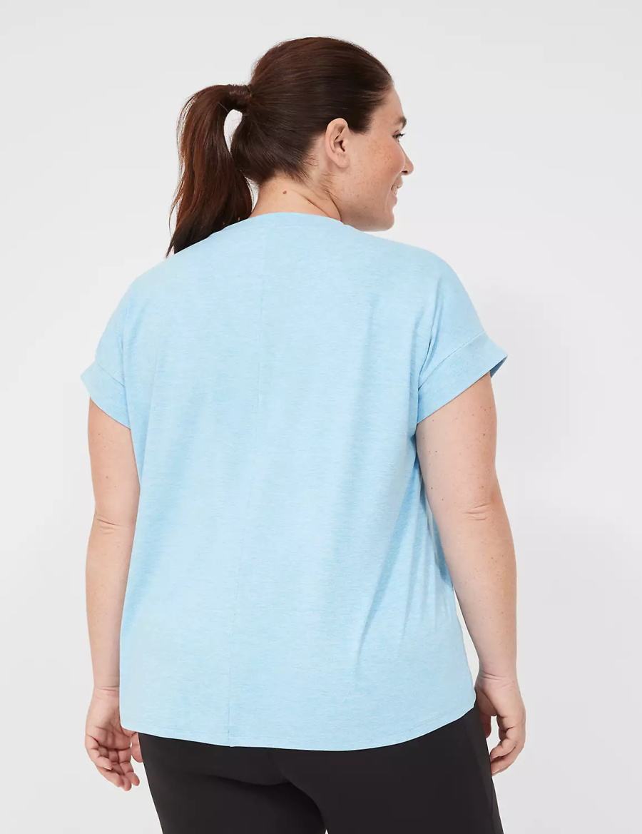 Lane Bryant LIVI Soft Crew-Neck Recycled Tee Women T Shirts Blue | ICZ562VK