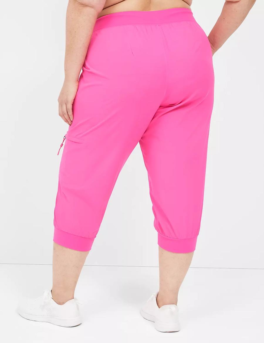 Lane Bryant LIVI Stretch Woven Capri Women Joggers Light Pink | WHL7040KA