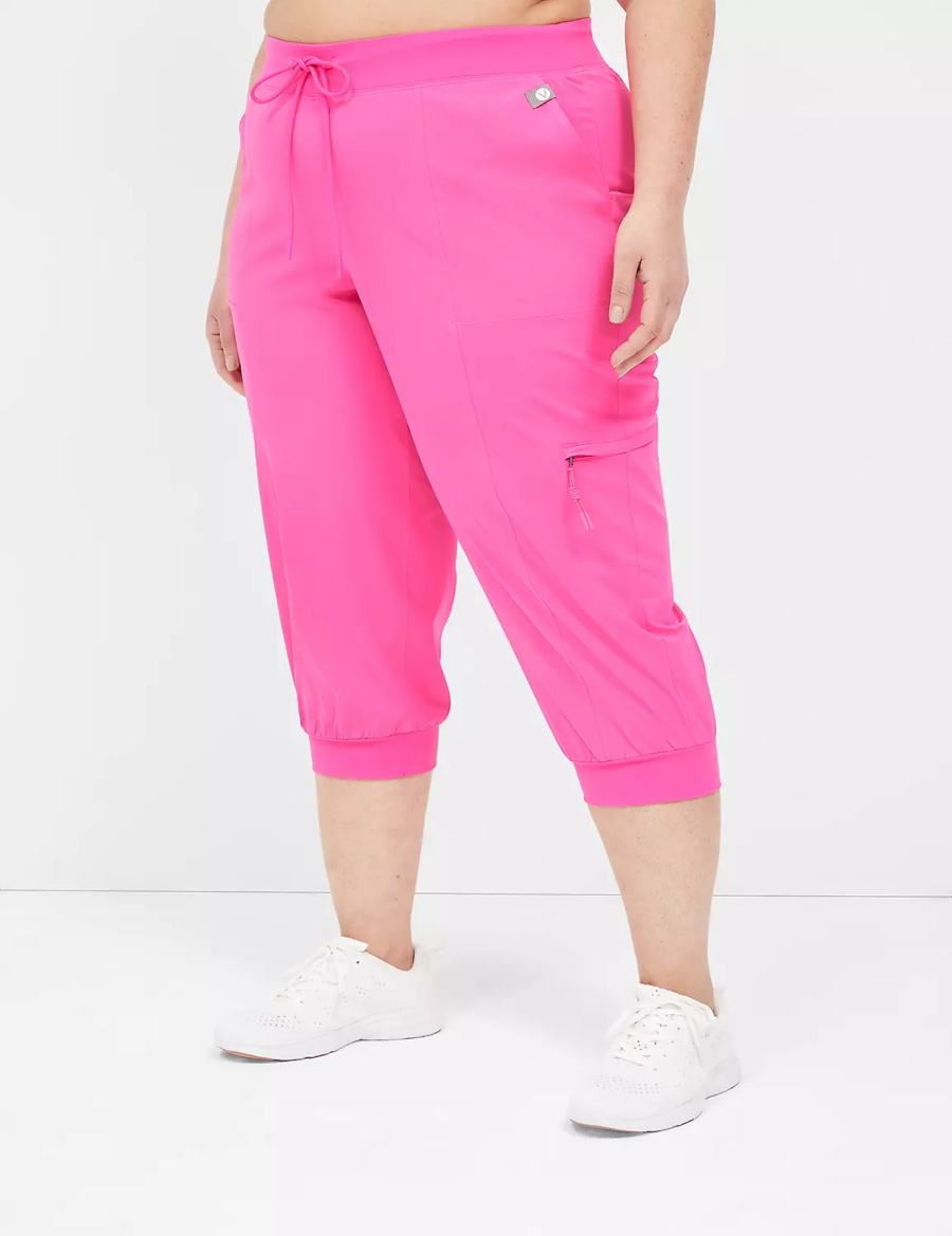 Lane Bryant LIVI Stretch Woven Capri Women Joggers Light Pink | WHL7040KA