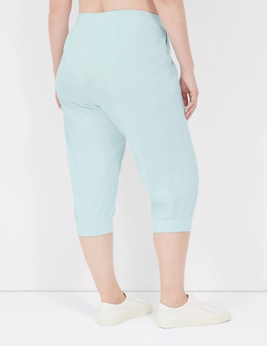 Lane Bryant LIVI Stretch Woven Capri Women Joggers Light Green | LVQ8934XX