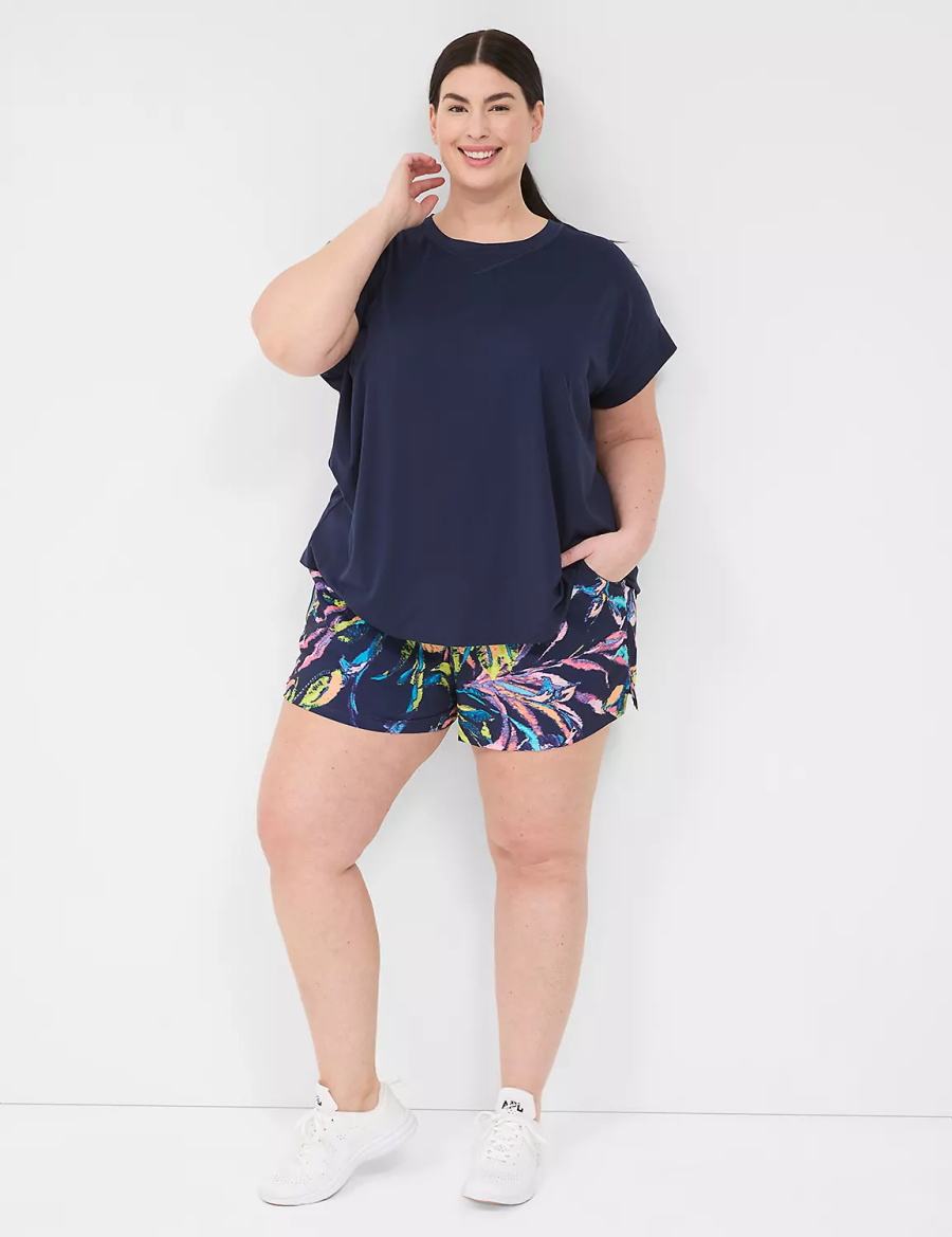 Lane Bryant LIVI Stretch Woven Women Shorts Navy Multicolor | PZP7255GA