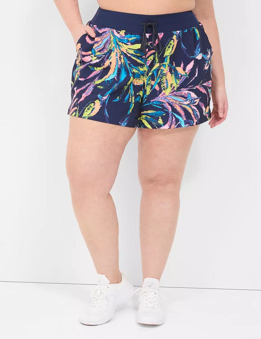 Lane Bryant LIVI Stretch Woven Women Shorts Navy Multicolor | PZP7255GA