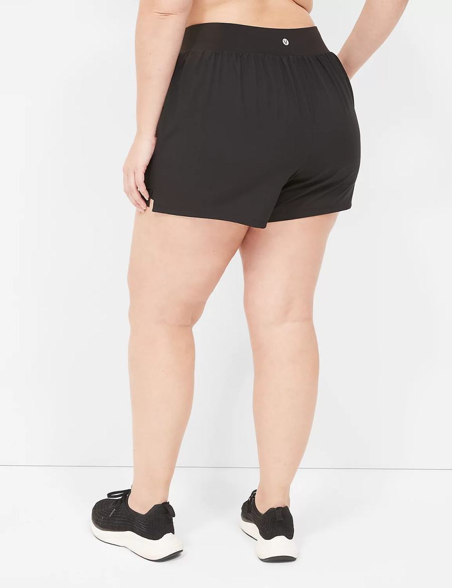 Lane Bryant LIVI Stretch Woven Women Shorts Black | TQY6939TT