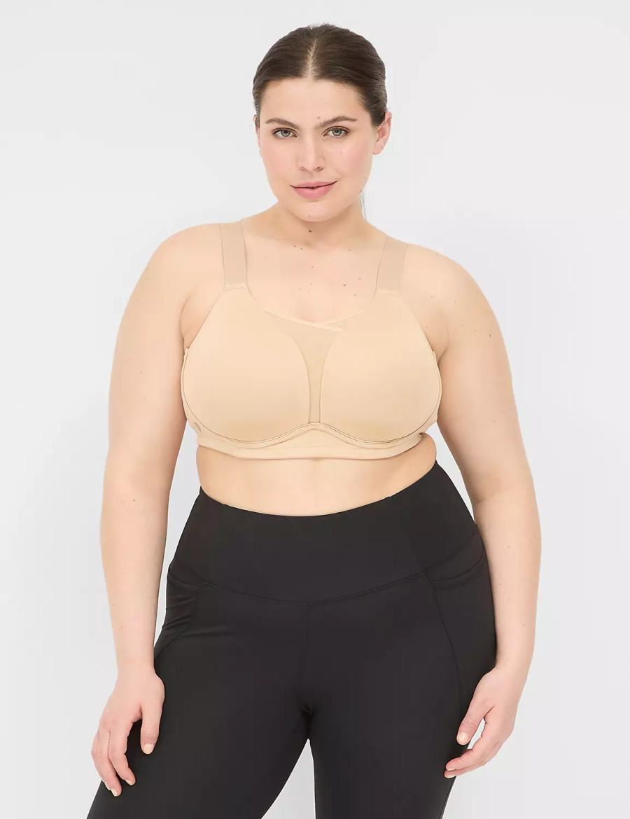 Lane Bryant LIVI Wicking Medium Impact NW Women Sports Bra Beige | KGI9961QL