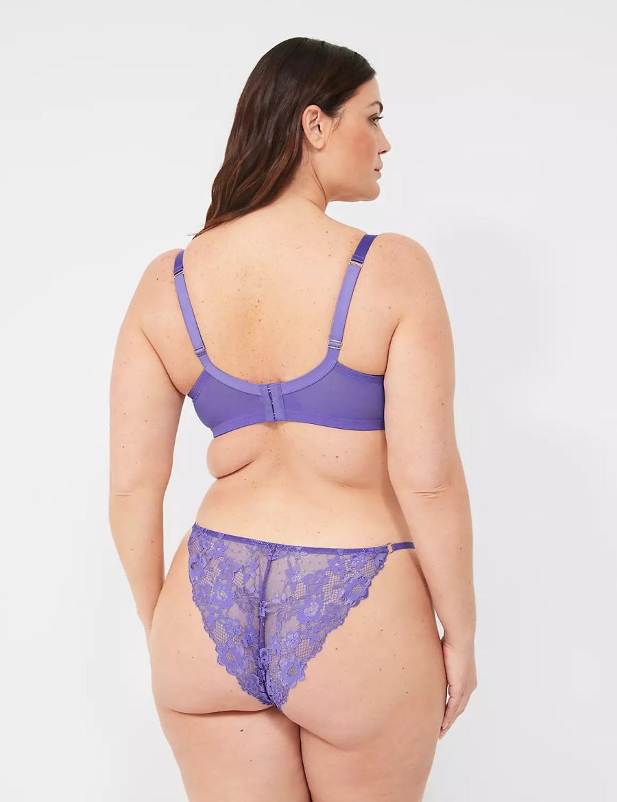 Lane Bryant Lace-Back Women Brazilian Panty Purple Multicolor | UNE6656FO