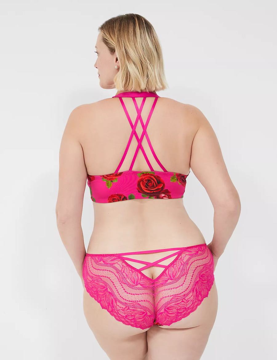 Lane Bryant Lace-Back Women Cheeky Panty Rose Fuchsia | IZU9056AS