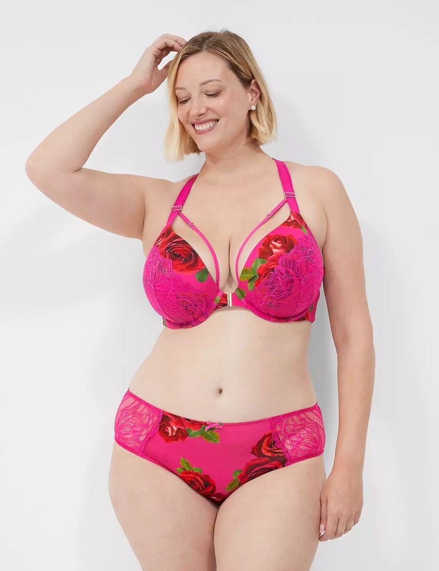 Lane Bryant Lace-Back Women Cheeky Panty Rose Fuchsia | IZU9056AS