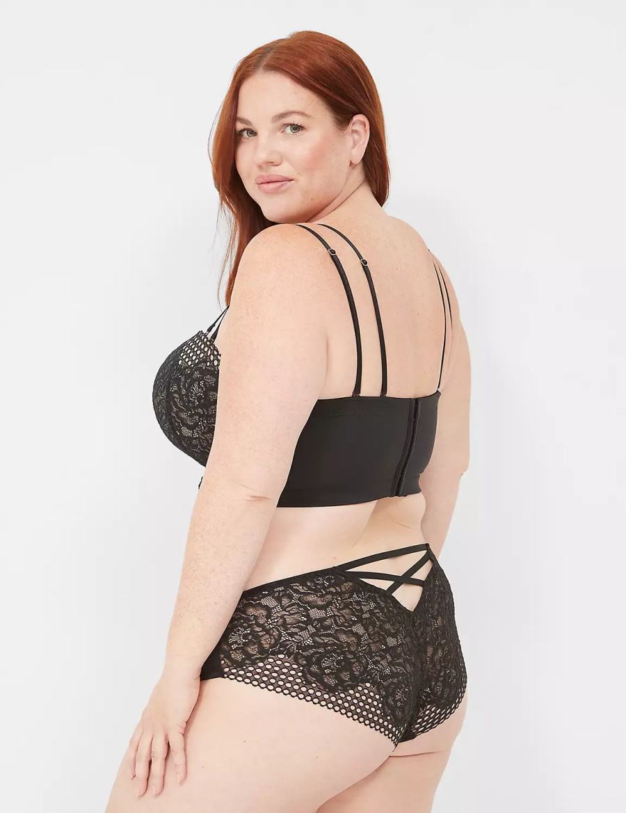 Lane Bryant Lace-Back Women Cheeky Panty Black | UZN4198CN