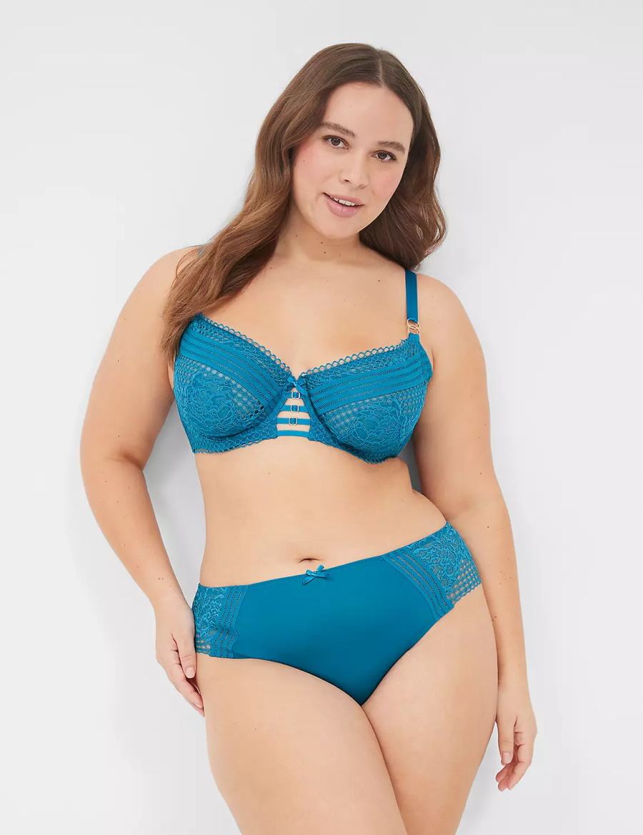 Lane Bryant Lace-Back Women Cheeky Panty Blue | PXE3171IB