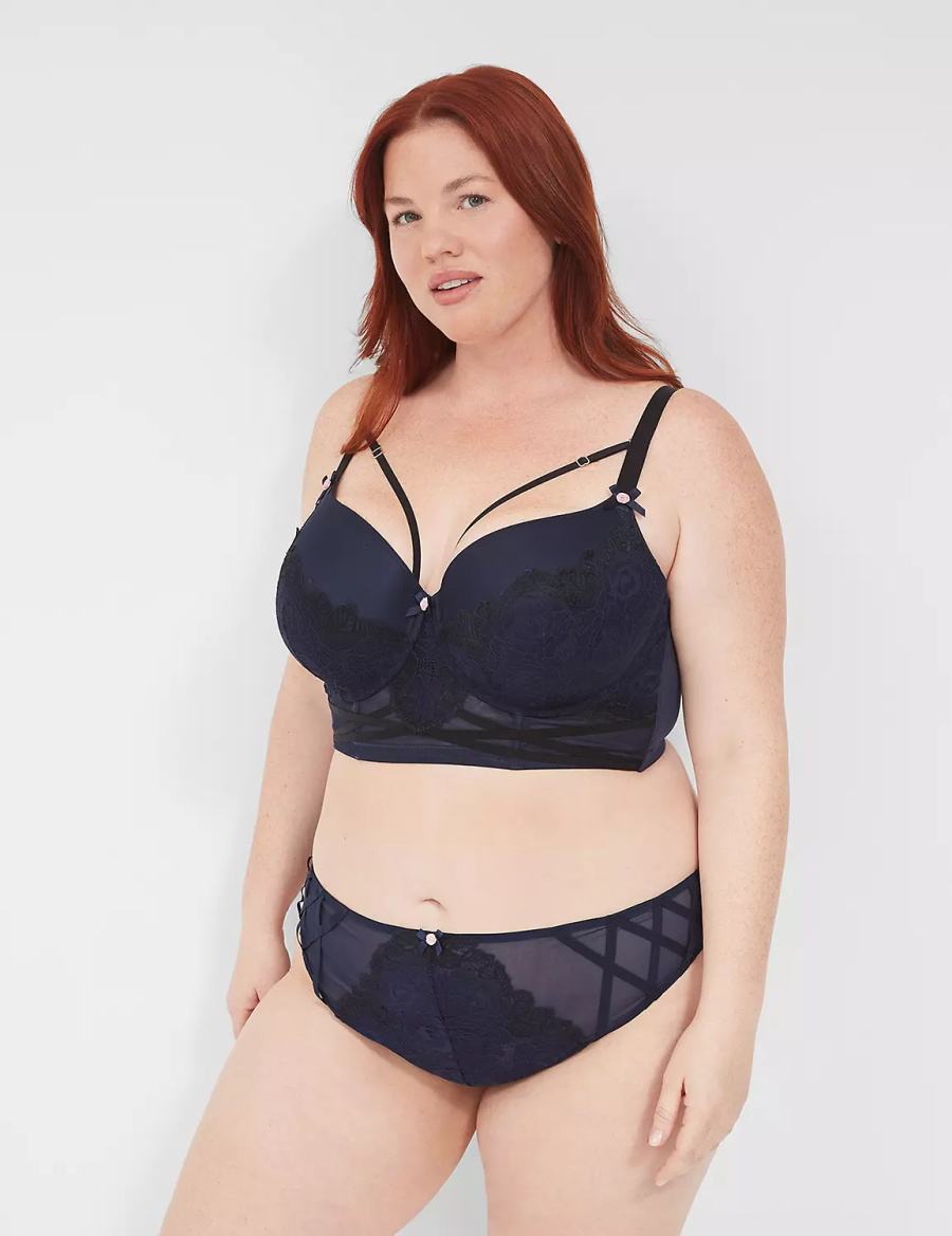 Lane Bryant Lace French Women Briefs Blue | NOD1218QG