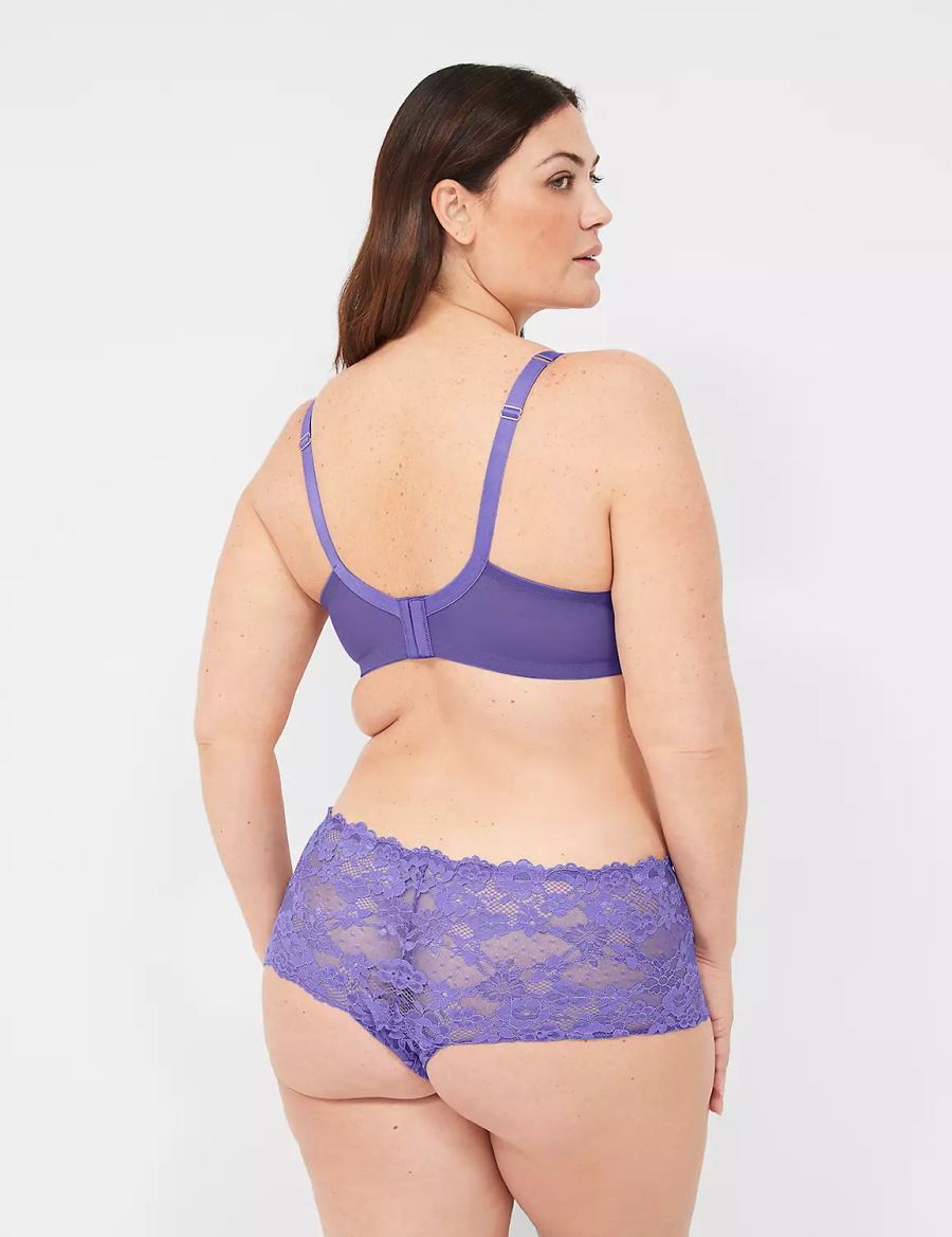 Lane Bryant Lace Max Boost Plunge Women Bralettes Purple | STO8869EM