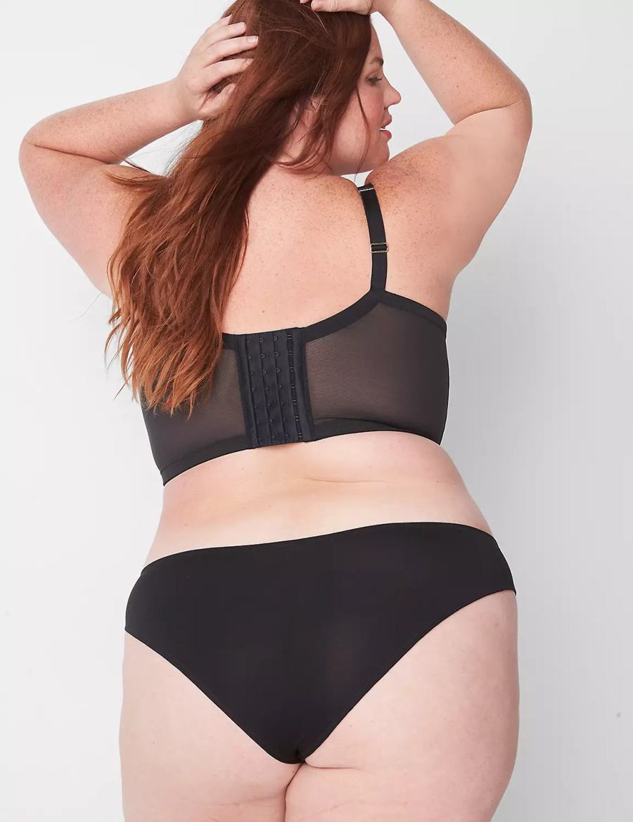 Lane Bryant Lace Tanga Women Briefs Black | WTX264OP