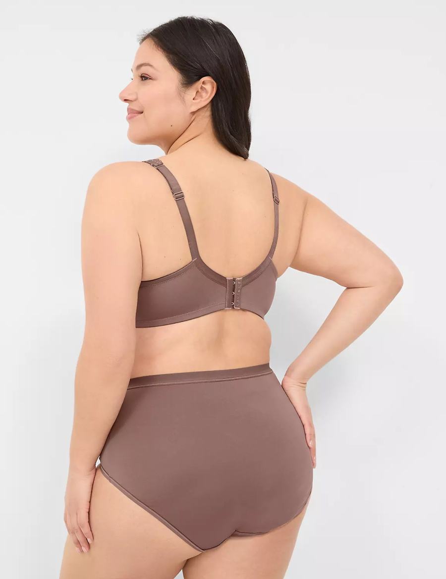 Lane Bryant Lace Unlined Full Coverage Women Bralettes Deep Grey Brown | ADY317QT