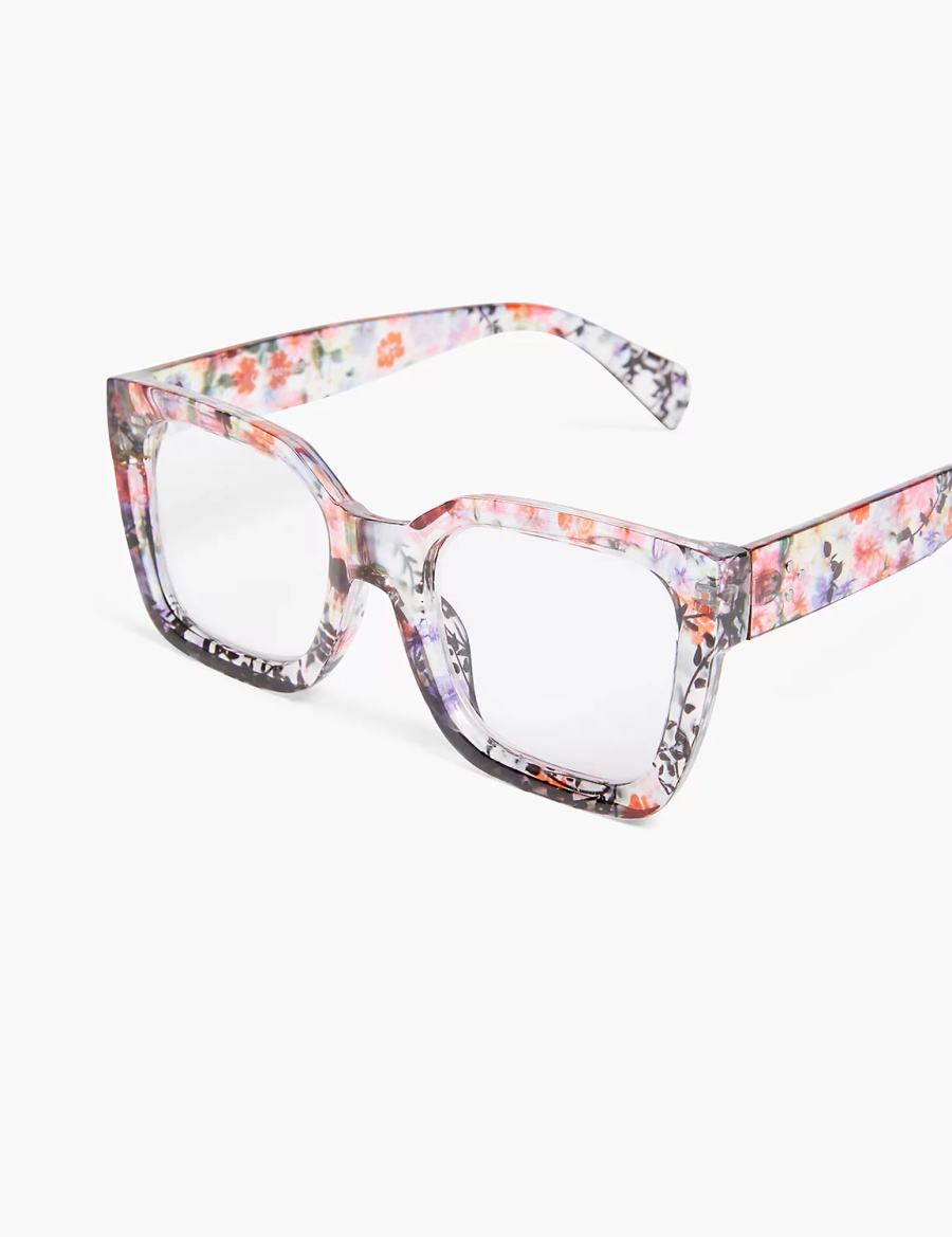 Lane Bryant Leaf & Floral Square Reading Women Glasses Multicolor | OCN3466TA