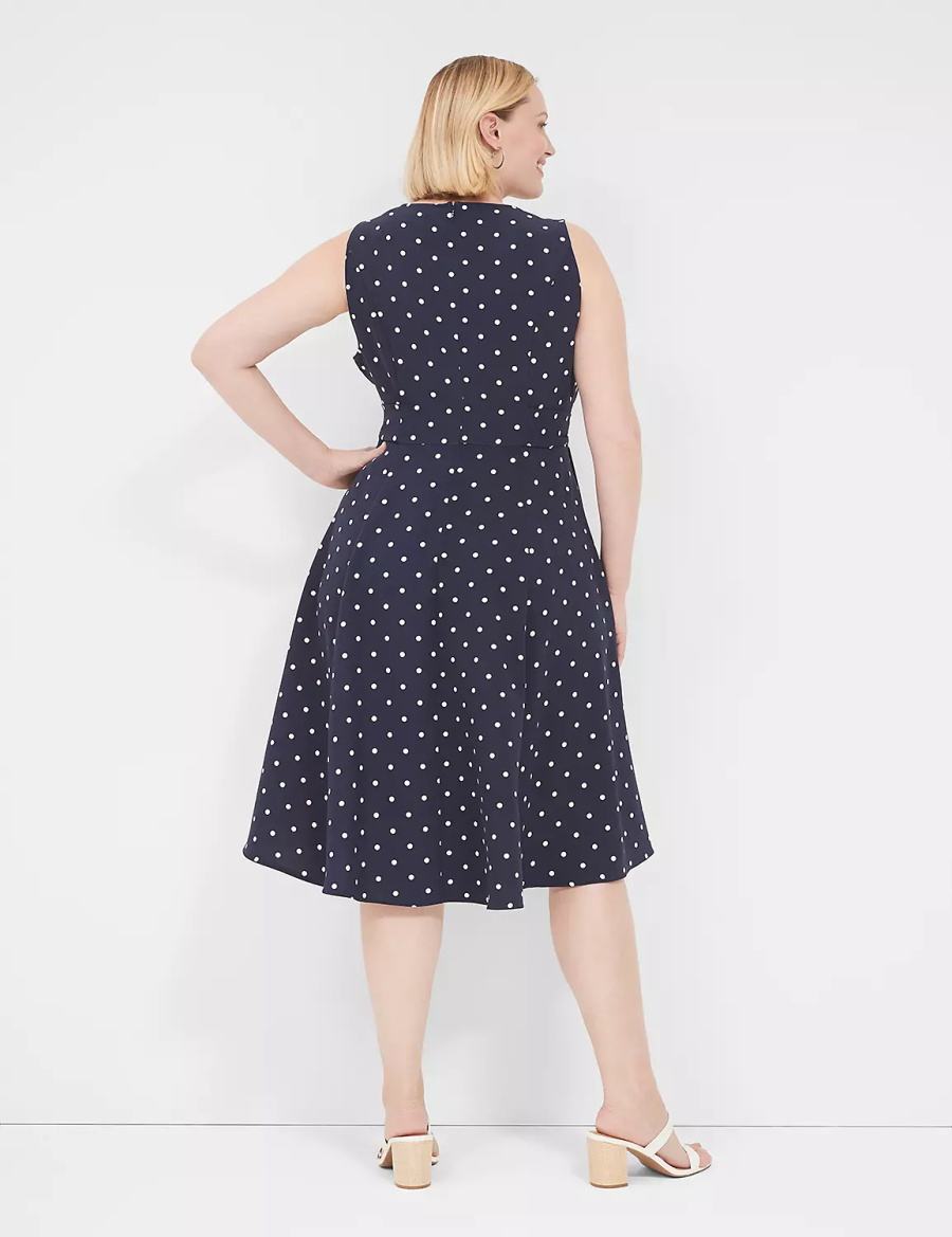 Lane Bryant Lena Sleeveless Level-Hem Women Midi Dress Navy | VMS9959AZ