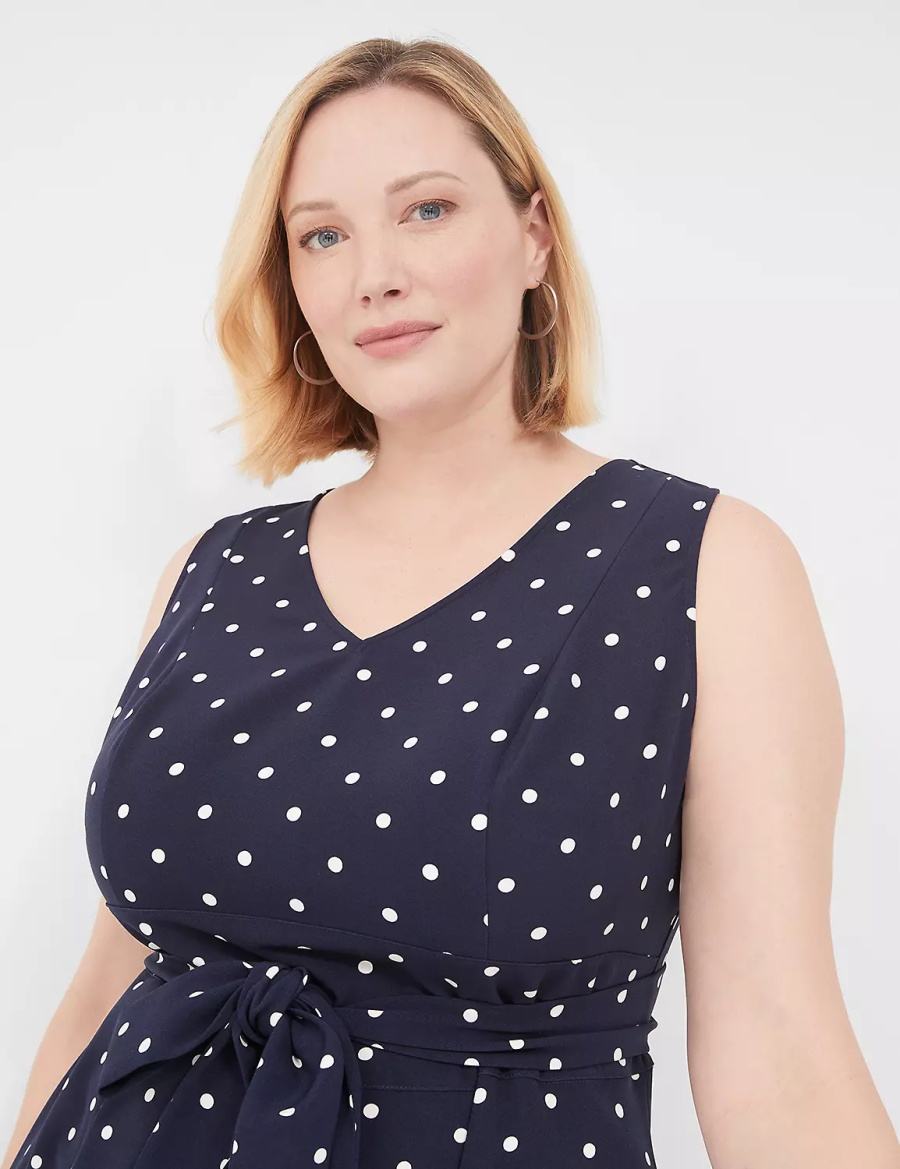 Lane Bryant Lena Sleeveless Level-Hem Women Midi Dress Navy | VMS9959AZ