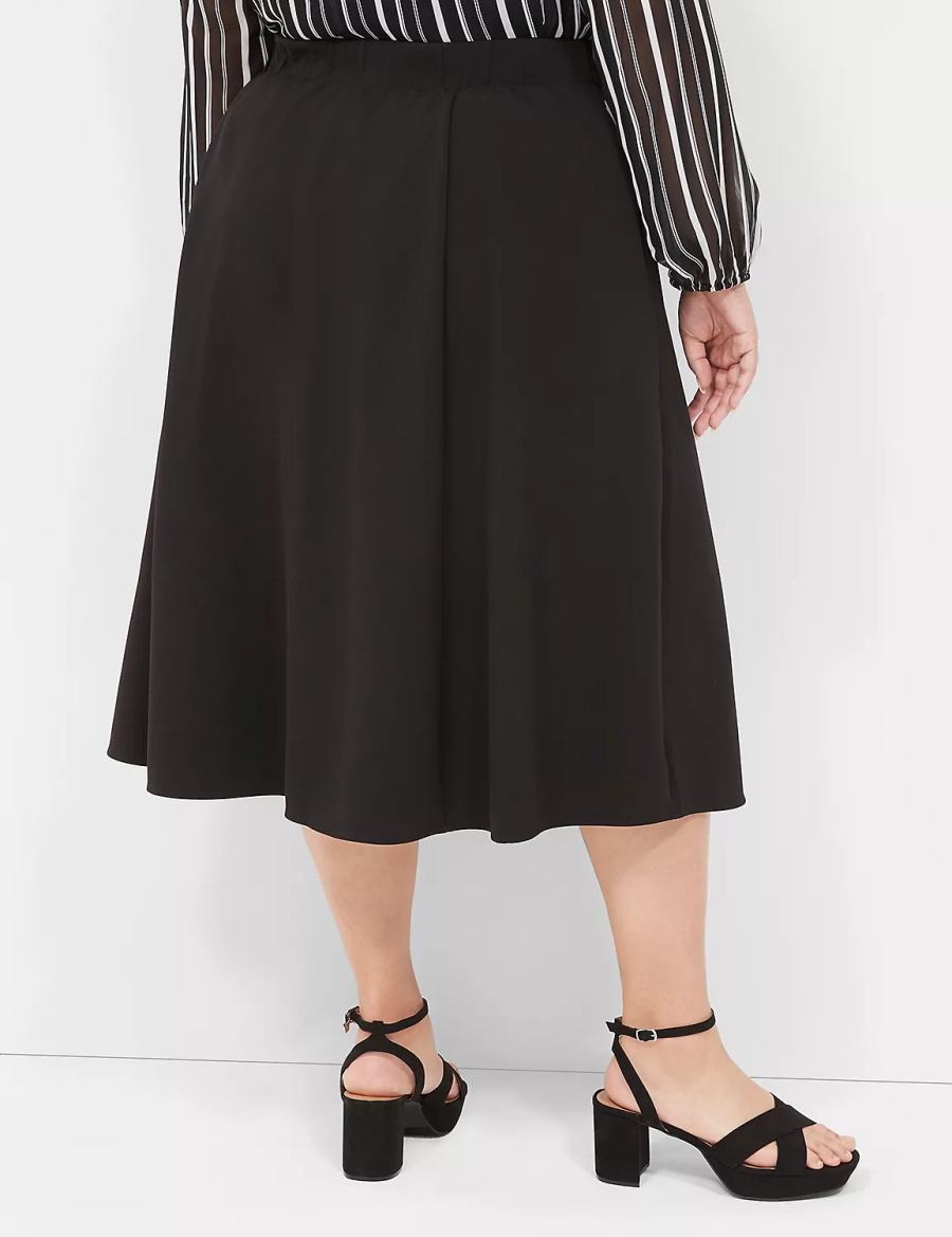 Lane Bryant Lena Women Skirts Black | GKN671TV