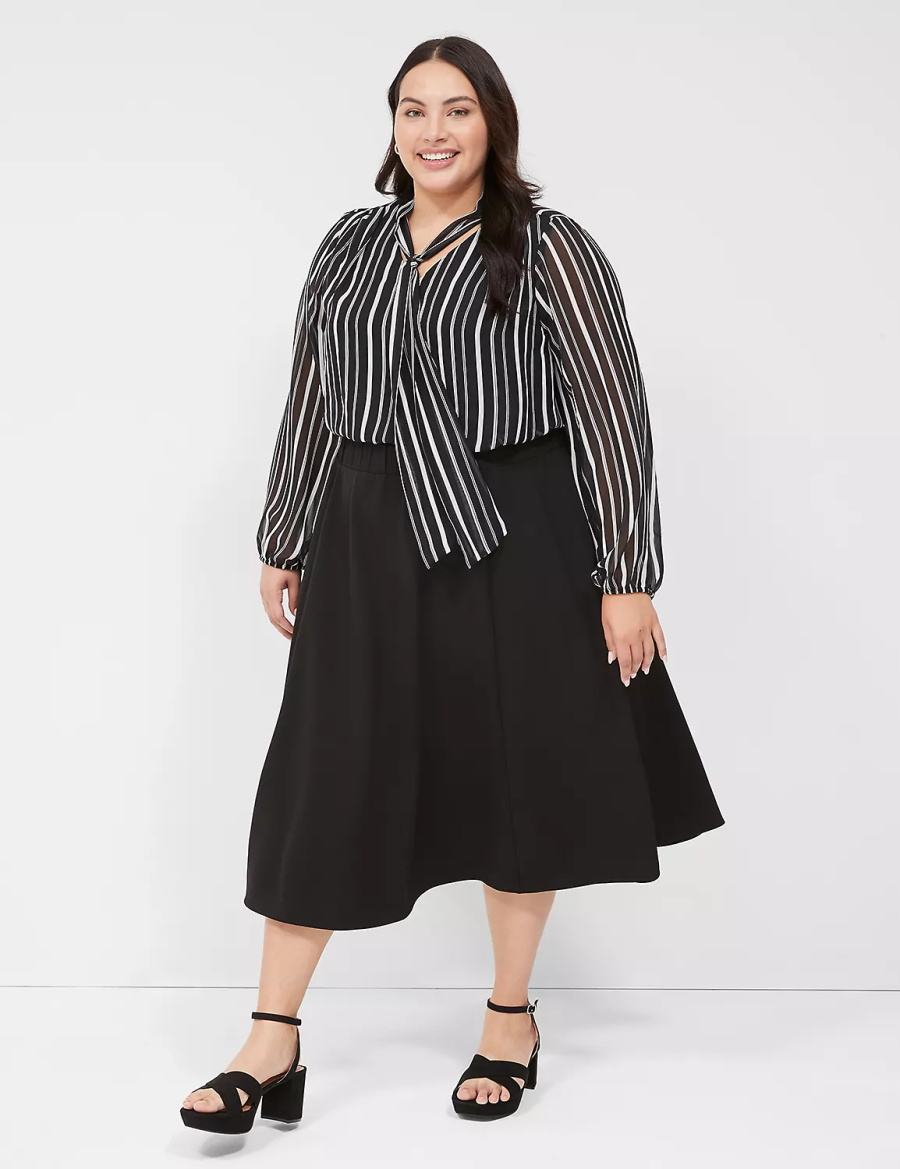 Lane Bryant Lena Women Skirts Black | GKN671TV