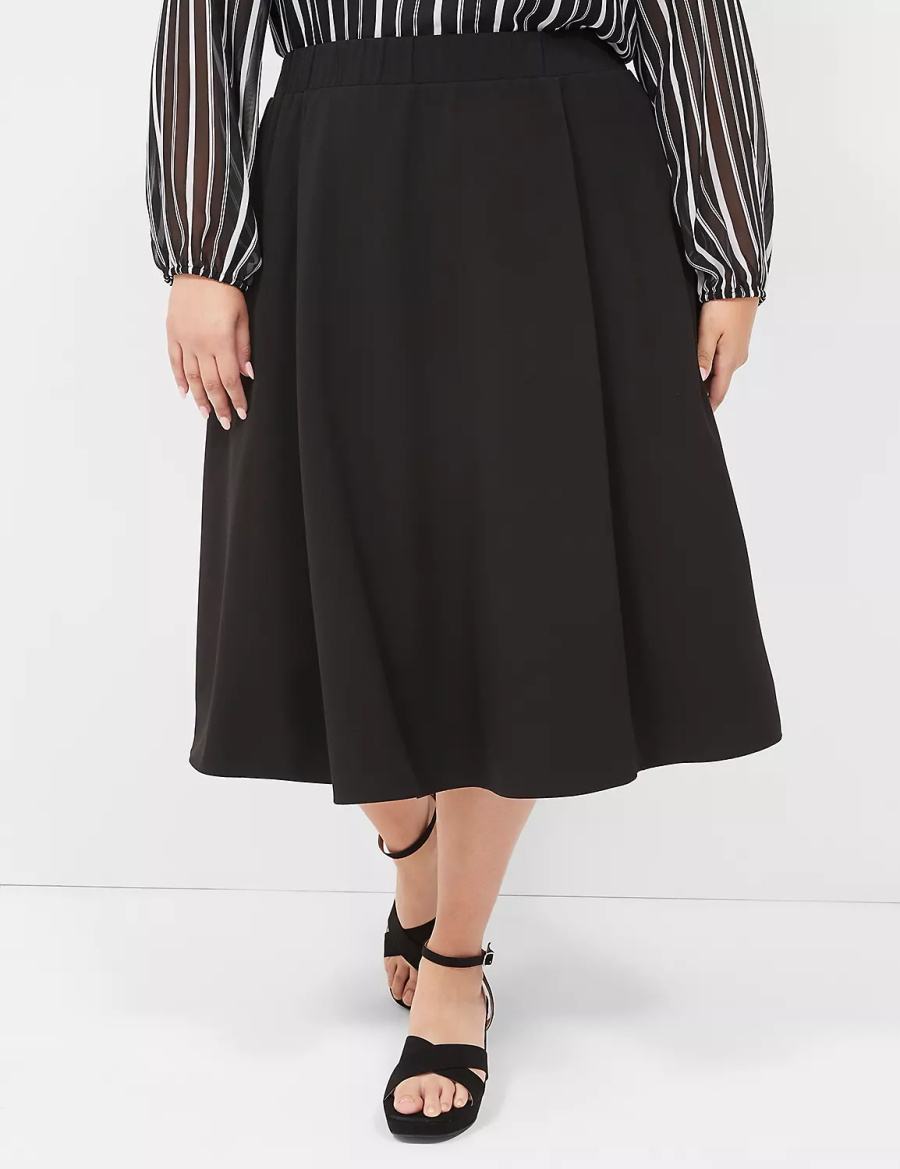 Lane Bryant Lena Women Skirts Black | GKN671TV