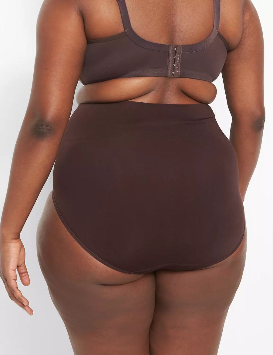 Lane Bryant Level 2 Shaping High-Waist Full Women Briefs Chocolate Purple | SIN2522XX