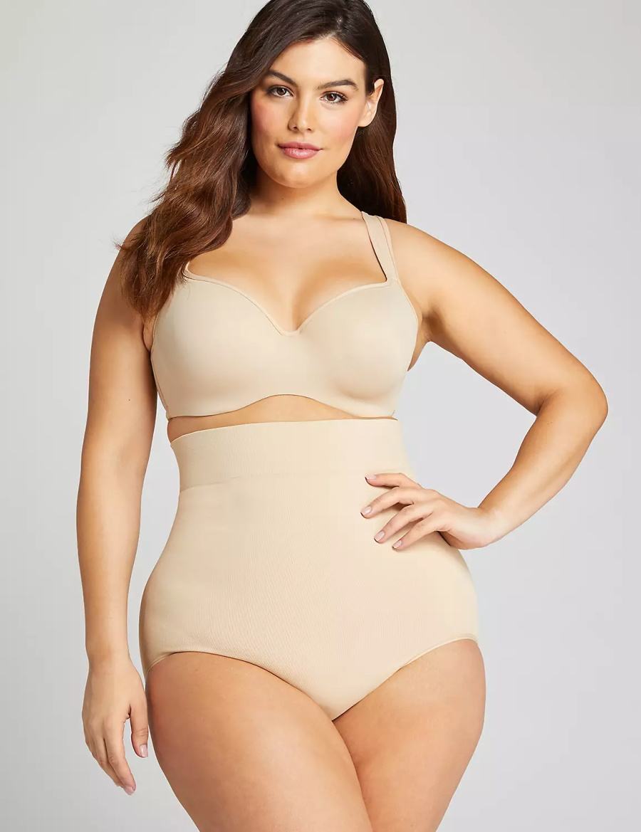 Lane Bryant Level 2 Shaping Ultra High-Waist Brief Women Briefs Beige | ESS5812WT