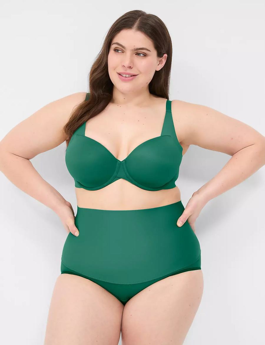 Lane Bryant Level 2 Totally Smooth High-Waist Women Briefs Dark Green | UTM4561NH