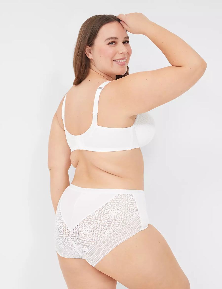 Lane Bryant Lightly Lined Full Coverage With Lace Women Bralettes White | PNK9424VI