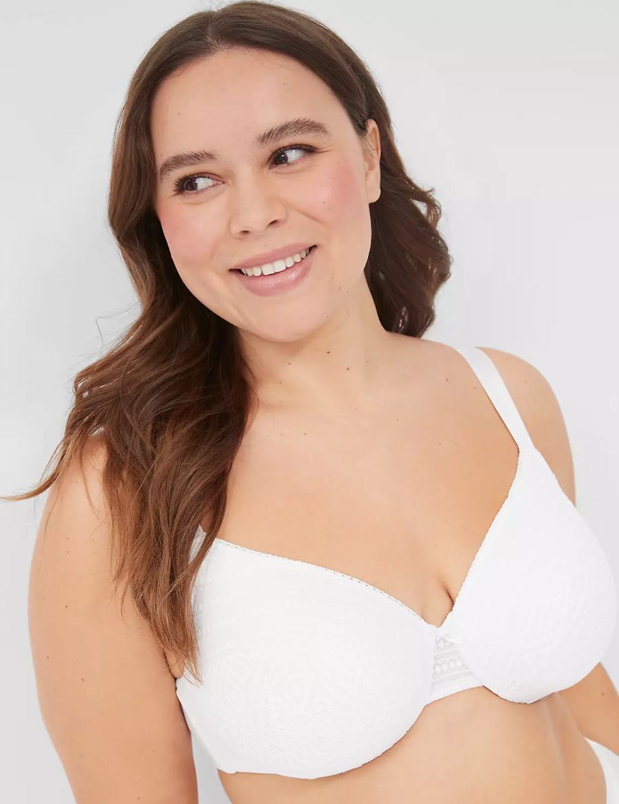 Lane Bryant Lightly Lined Full Coverage With Lace Women Bralettes White | PNK9424VI