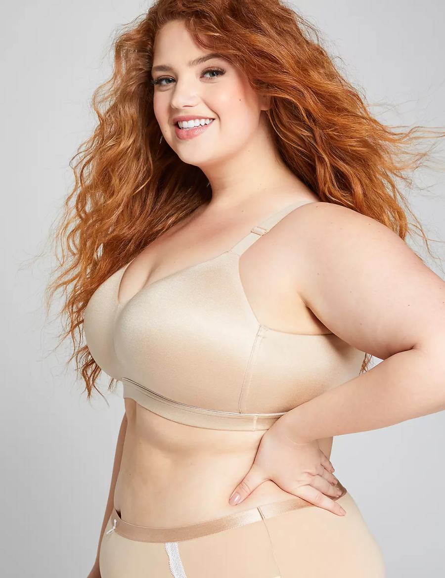 Lane Bryant Lightly Lined Lounge Women Bralettes Beige | WMJ4630NS